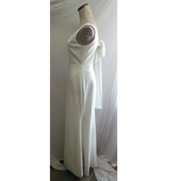 NEW LULUS This Bliss IVORY Sleeveless TIE-BACK Mermaid Maxi WEDDING DRESS Gown - Picture 12 of 16